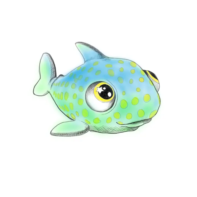 Digital Drawing of a fish by Laura Alich