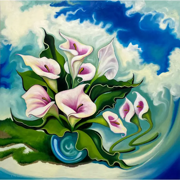 Lilies oil painting by Laura Alich